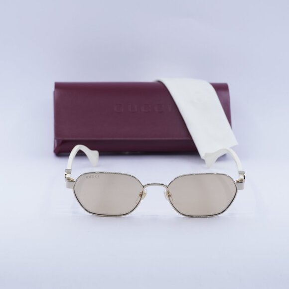 Gucci GG1593S 002 Oval Sunglasses - Endura Gold/Nude with Inner Flash - Picture 2 of 11